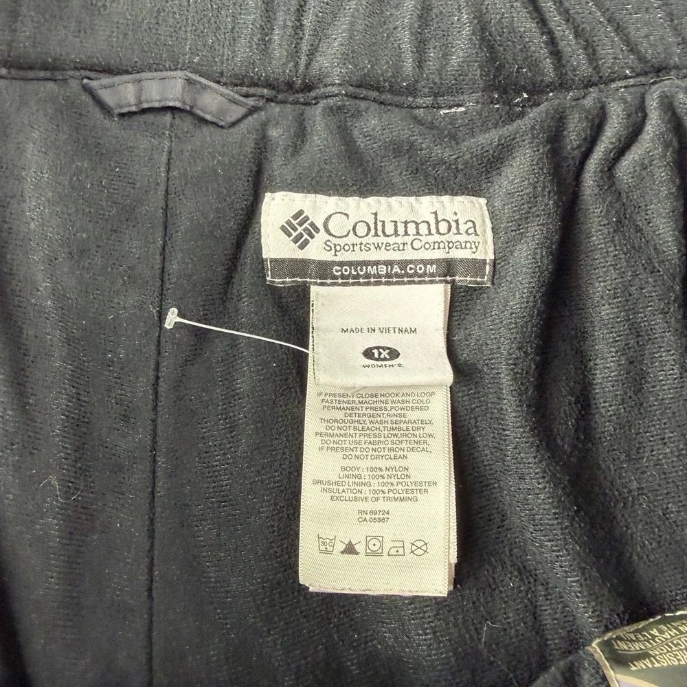 Columbia Snow Pants Womens 1X Black Omni-Shield Insulated Ski Winter Outdoor